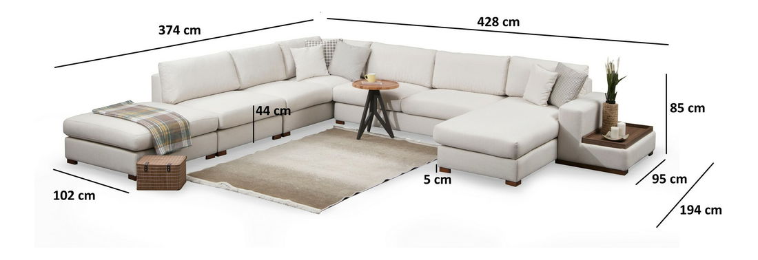 Rohová sedací souprava Lopy 5 (L)