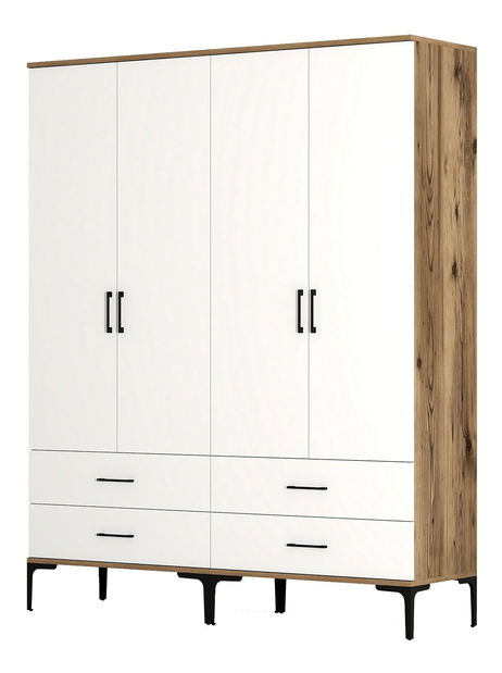 Šatní skříň Kiara TT (ořech + bílá)