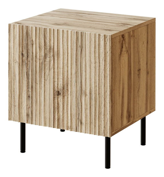 Set 2 nočních stolků Lomaller (dub wotan + černá)