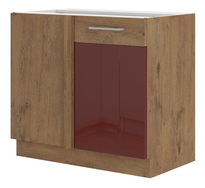 Dolná kuchynská skrinka Virion 105 ND 1F BB (dub lancelot + bordó)