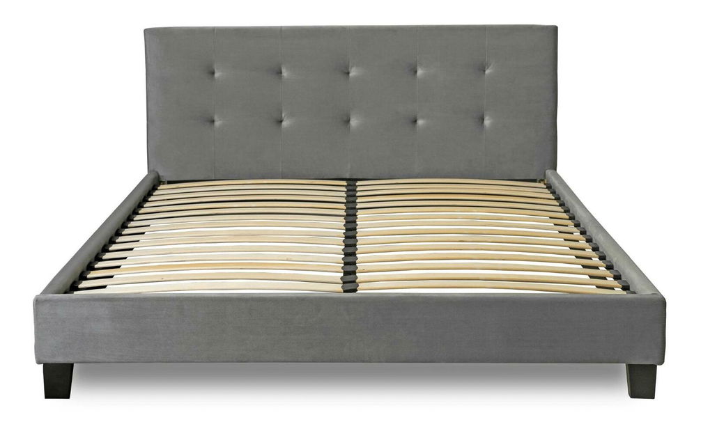 Manželská postel 160 cm Baviera (šedá) (s roštem)