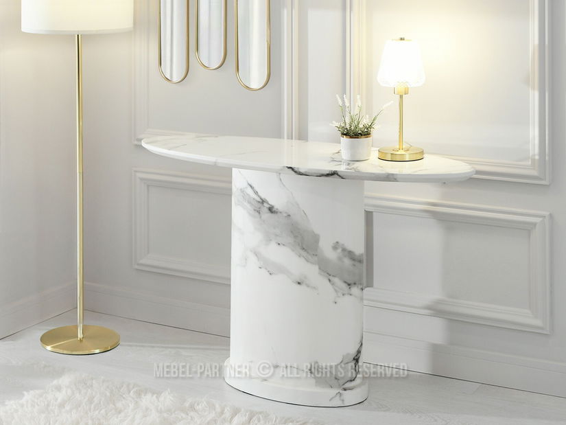 Konzolový stolek Belka Kons (bílý mramor)