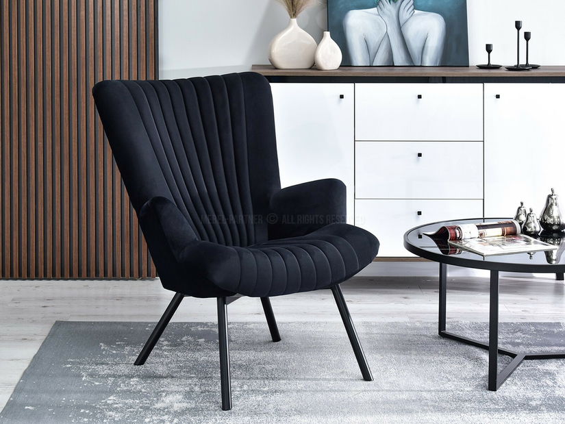 Designové křeslo Lanzaris (černá + zlatá)