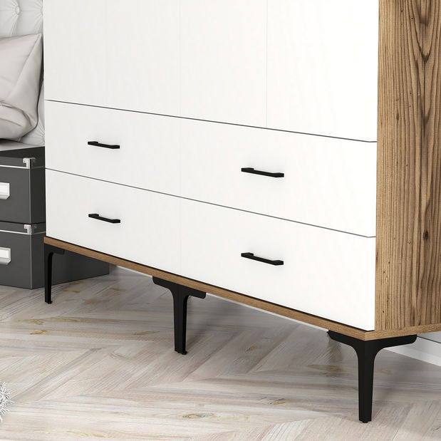 Šatní skříň Kiara TT (ořech + bílá)