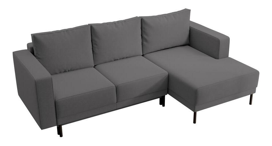 Rohová sedací souprava Rodriguez mini (P) (šedočerná světlejší + černá)