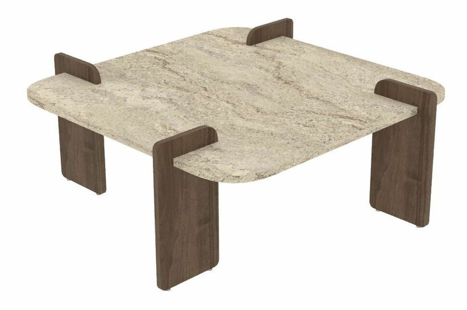 Konferenční stolek Afro (travertin + ořech)