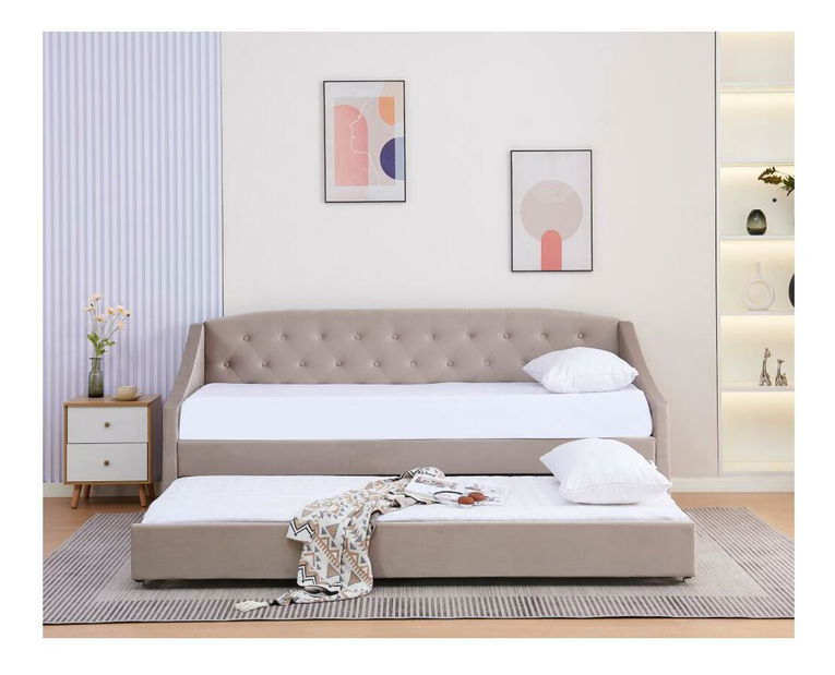 Rozkládací postel 90 cm Asesorar (hnědošedá)