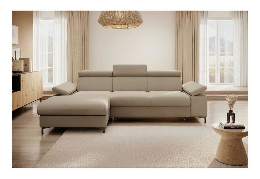 Rohová sedací souprava Miles (L) (béžová + černá)