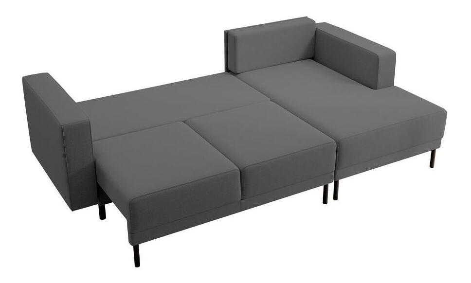 Rohová sedací souprava Rodriguez mini (P) (šedočerná světlejší + černá)