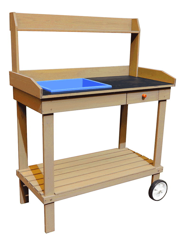 Zahradní pracovní stůl Barrie (s umyvadlem) (hnědá)