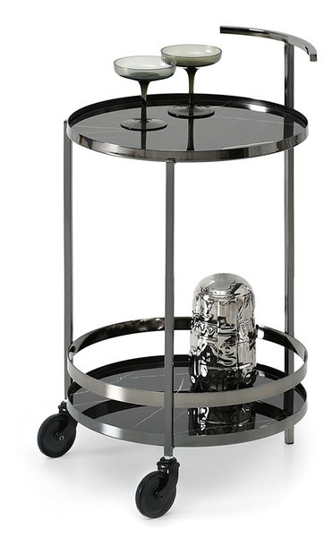 Konferenční stolek Alfonzo (černý mramor + černá)