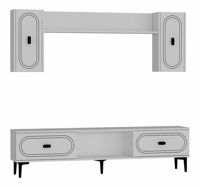 Obývací stěna Wendy (bílá + zlatá)