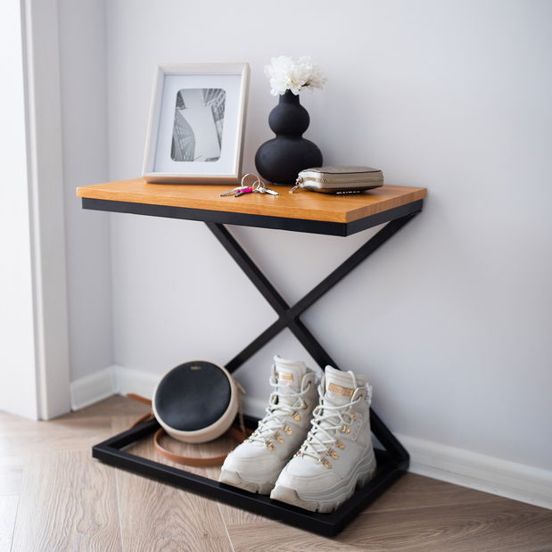 Příruční stolek Alpa (dub + černá)