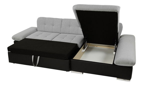 Rohová sedací souprava s funkcí spaní Raphael (P) (ekokůže Soft 017 + Lux 06 + Lux 05) *bazar