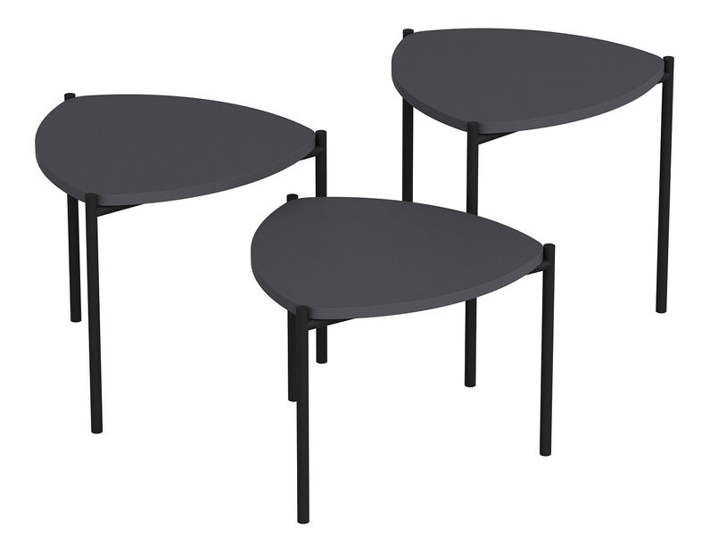 Set konferenčních stolků Lena 3 (Antracit)