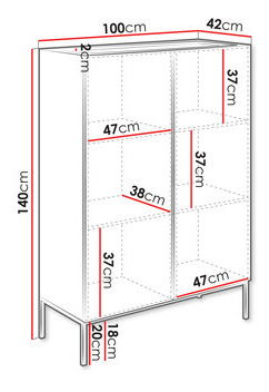 Komoda Zloriana 2D (dub artisan + černá)