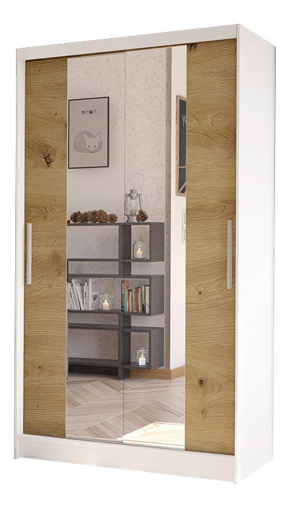 Šatní skříň Coletta II (bílá + dub artisan)