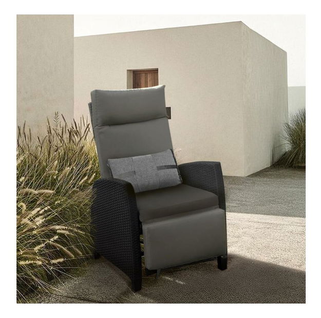 Zahradní polohovací křeslo Probamos (černá + šedá)