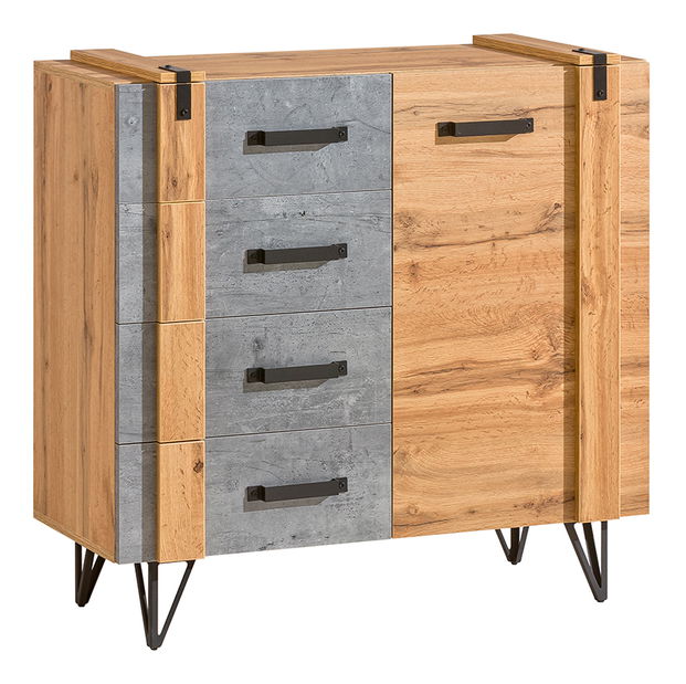 Komoda typ LO6 Lorinda (dub wotan + beton milenium)