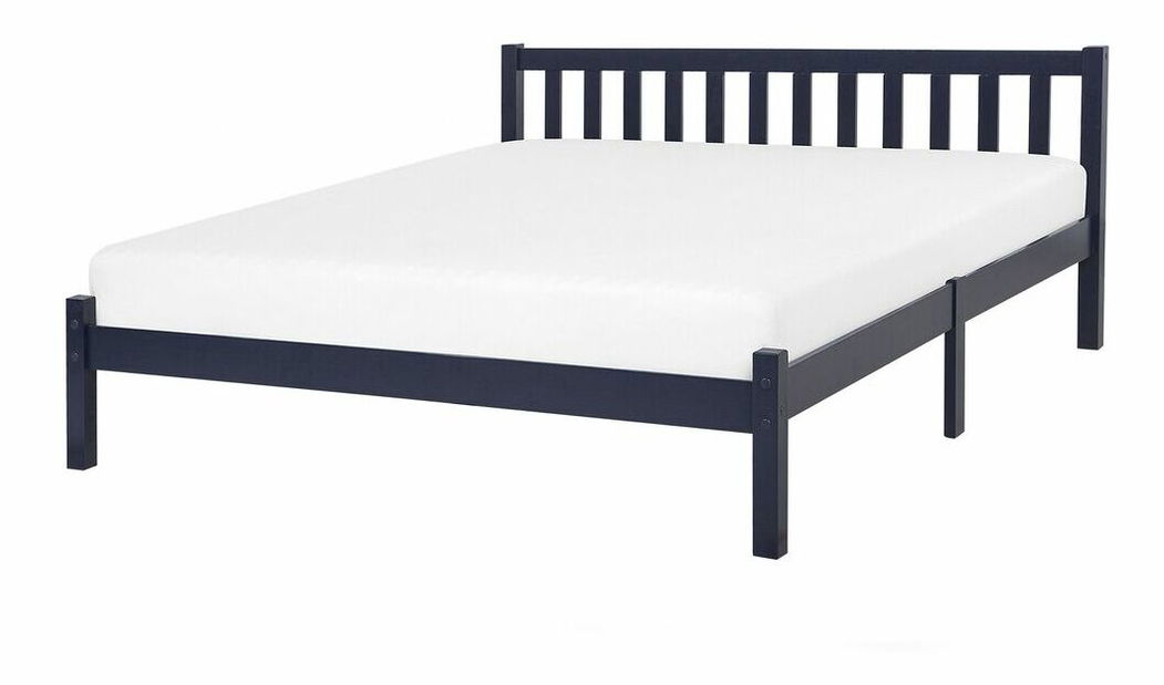 Manželská postel 160 cm FLORIS (s roštem) (modrá)