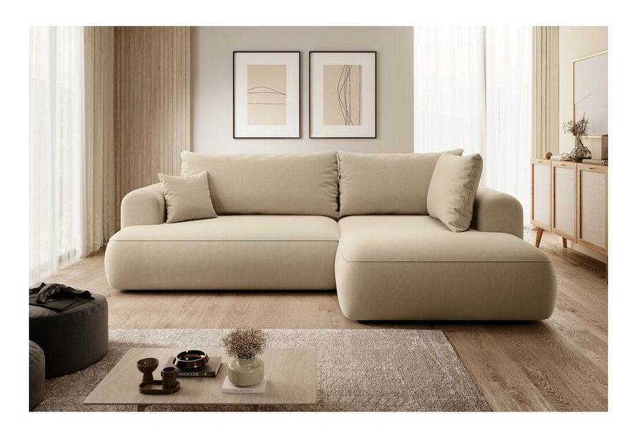 Rohová sedací souprava Olivo II (P) (béžová střední + černá)