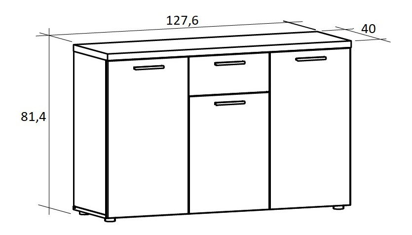 Komoda typ 870 Bovero XL (dub sonoma + biela)