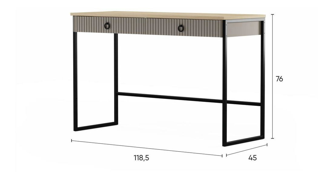 Toaletní stolek Demandaron (taupe + dub silverjack)
