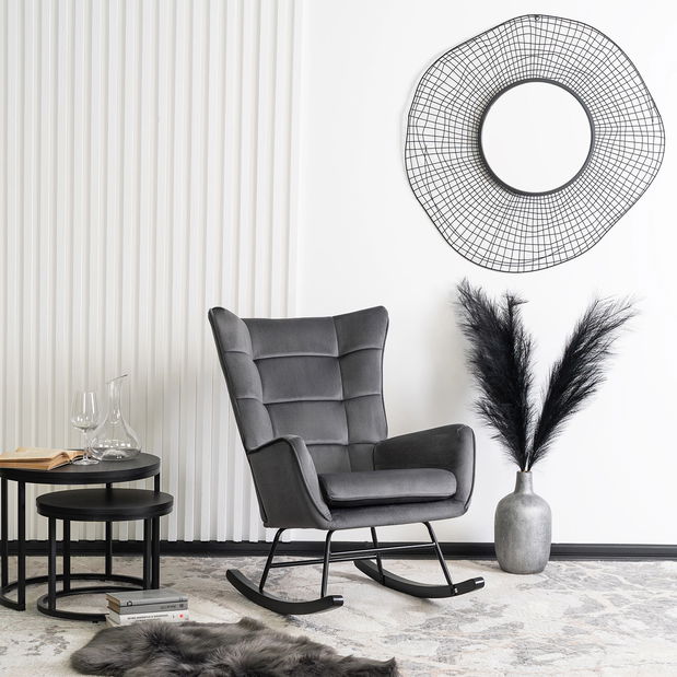 Houpací křeslo Jasusas (tmavě šedá)