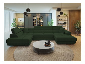 Rohová sedačka U Terazuro Bis S (tmavě zelená) (s úl. prostorem) (L)