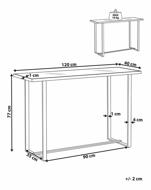 Konzolový stolek Plant (bílá)