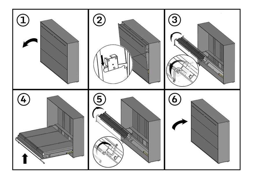 Skládací postel Callista-Pro I II (šedá)
