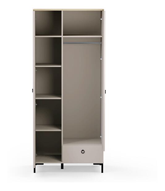 Šatní skříň Demandaron 1 (taupe + dub silverjack)