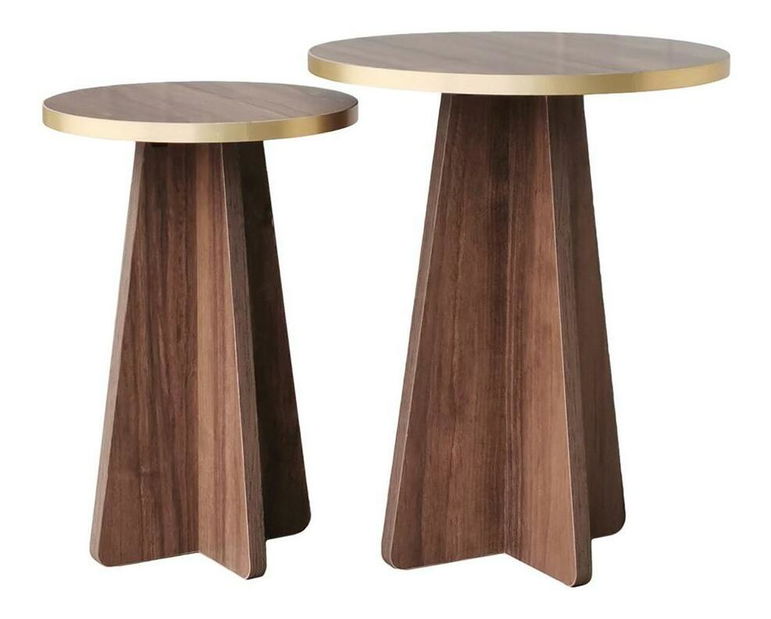 Set 2ks. konferenčních stolků Kabivo 1 (zlatá + ořech)