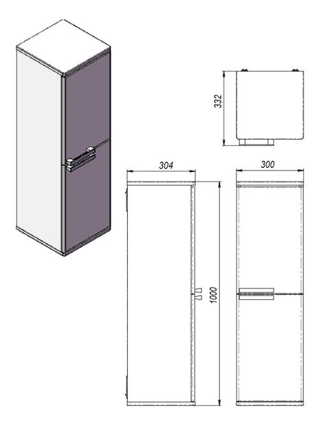 Koupelnová skříňka na stěnu Juventa Rizzo ZlP-100 W