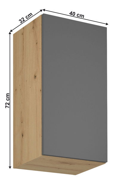 Horní kuchyňská skříňka G40 Langari (dub artisan + šedá matná) (L)