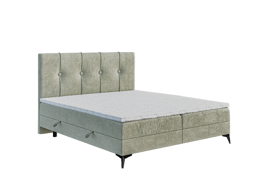 Boxspring postel 120 cm Roseann (světlobéžová) (s matrací a úl. prostorem)