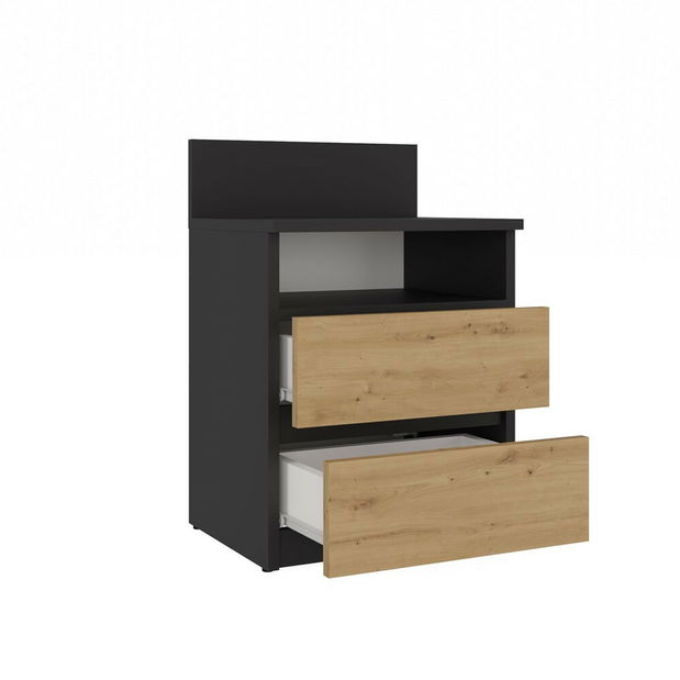 Noční stolek Musecalo 1 (antracit + dub artisan)