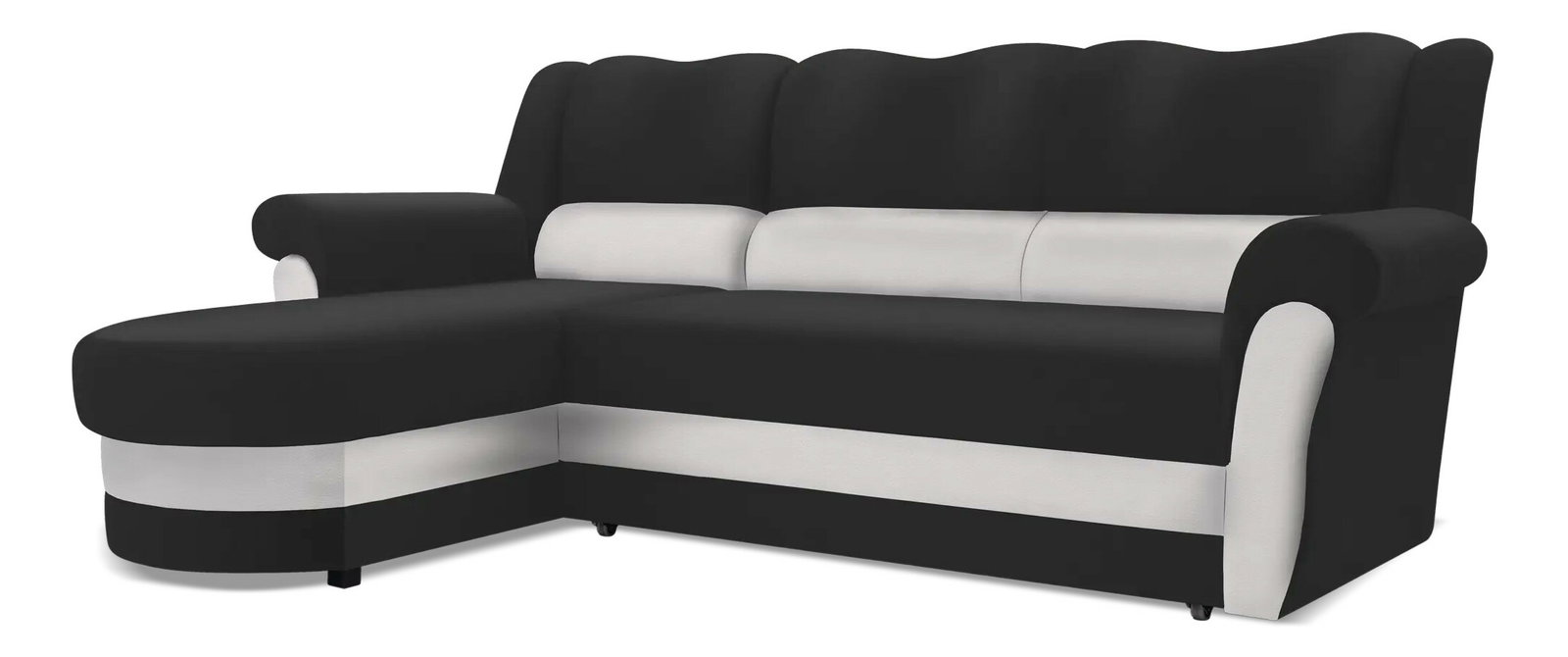 Rohová sedacia súprava Burdur (černá + bílá) (L)
