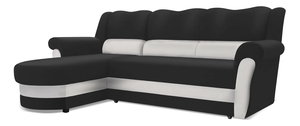 Rohová sedacia súprava Burdur (černá + bílá) (L)