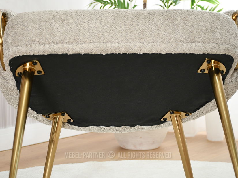 Křeslo Carma F (tmavobéžová + zlatá)