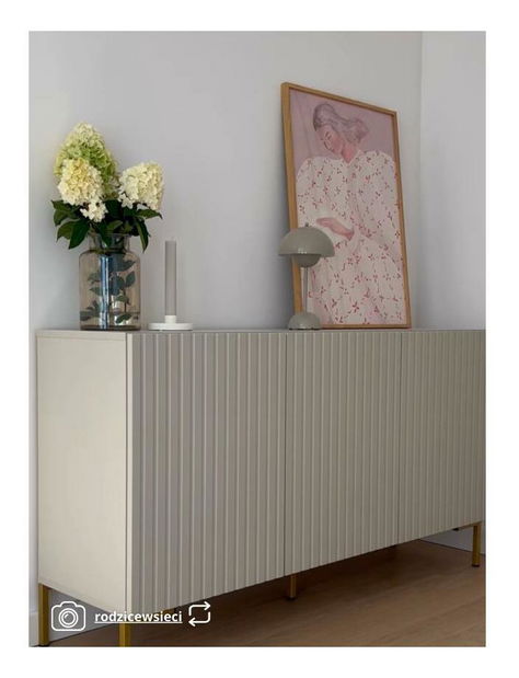 Skříňka Lamellito L1 (šedobéžová + zlatá)