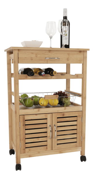 Servírovací vozík Echo (přírodní bambus)