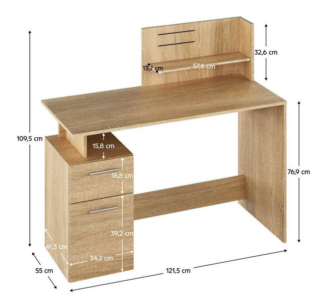 PC stolek Potentes (dub sonoma)