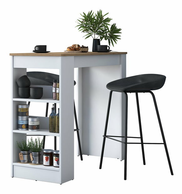 Jídelní stůl (pro 4 osoby) Jared 103 (Ořech + Bílá)