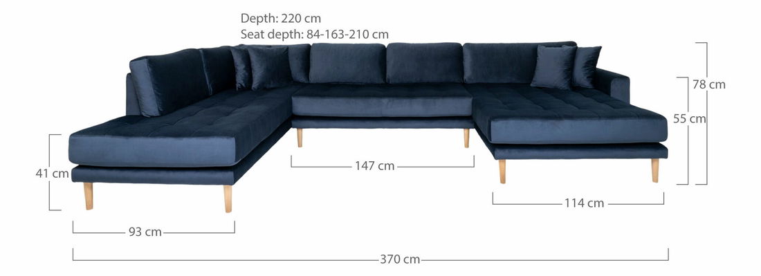 Rohová sedací souprava ve tvaru U (P) Lvaveriaora U (tmavě modrá)