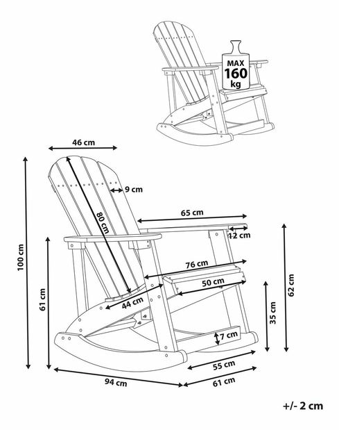 Zahradní houpací křeslo Adiro (červená)
