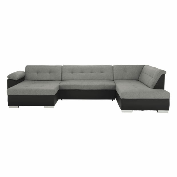 Rohová sedačka U Lemon U (černá + světle šedá) (P)