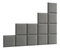 Set 12 čalouněných panelů Quadra 200x160 cm (šedá)