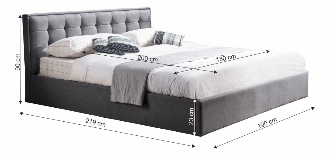 Manželská postel 180 cm Essie (s roštem)