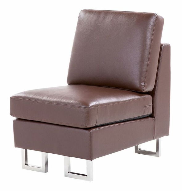 Rohová sedačka SILKEBORG (kůže) (hnědá) (P)